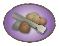 illustration of stonecutter's chisel with rocks.
